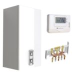 Caldera de gas BasNox Balloon Niagara C Nox Chaffoteaux 24 kW / Chimenea completa (tomas + protector contra salpicaduras) con termostato cableado