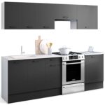 Cocina completa SUBTIL 240 cm con encimera de 7 elementos en blanco y gris - Imagen 4