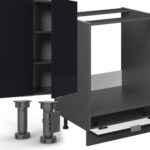 Cocina esquinera Vicco Fame-Line, rayas negras/antracita, 257 x 60 cm, PT antracita - Imagen 3
